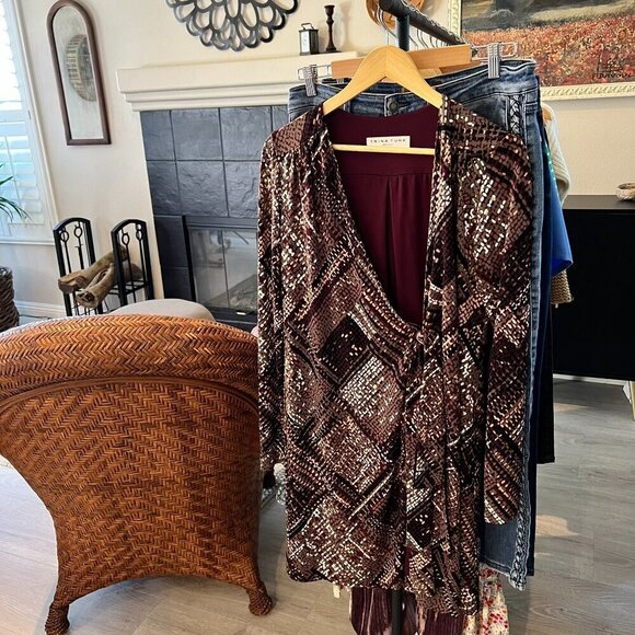 Trina Turk Dress Womens Size Small/Medium Geometric True Wrap Contemporary - Picture 16 of 16